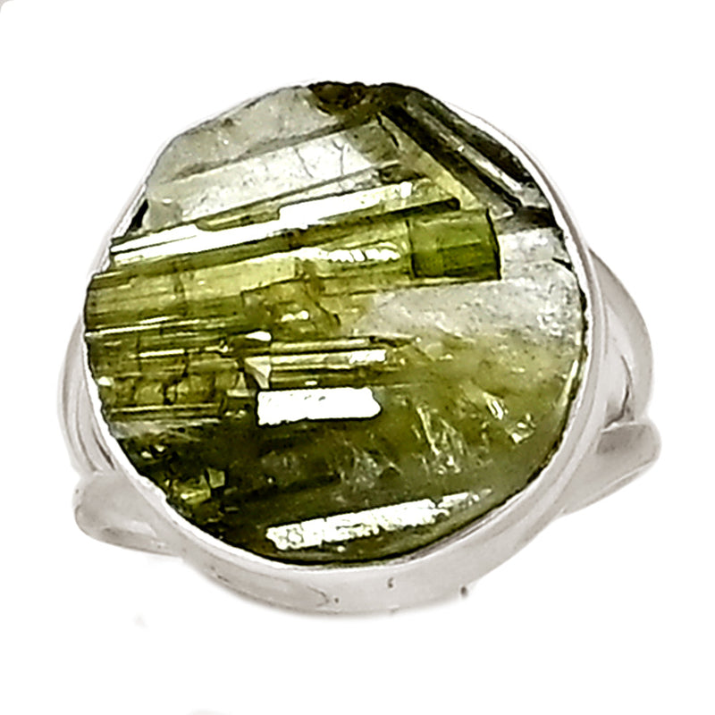 Green Tourmaline In Quartz Ring - GEQR319