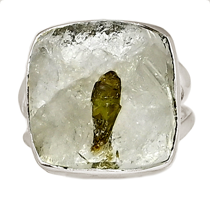 Green Tourmaline In Quartz Ring - GEQR323