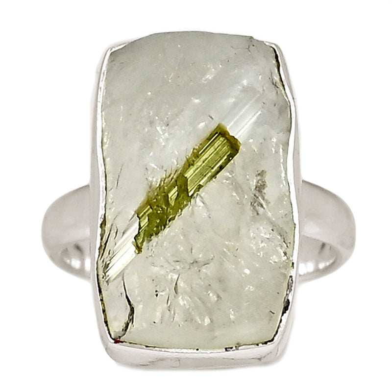 Green Tourmaline In Quartz Ring - GEQR333