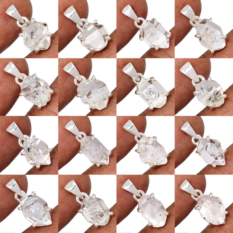 25 Pieces Mix Lot - Claw Setting - Herkimer Diamond Pendants - GHKDP11