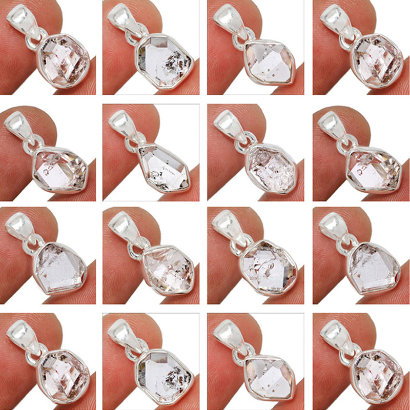 25 Pieces Mix Lot - Plain Setting - Herkimer Diamond Pendants - GHKDP2