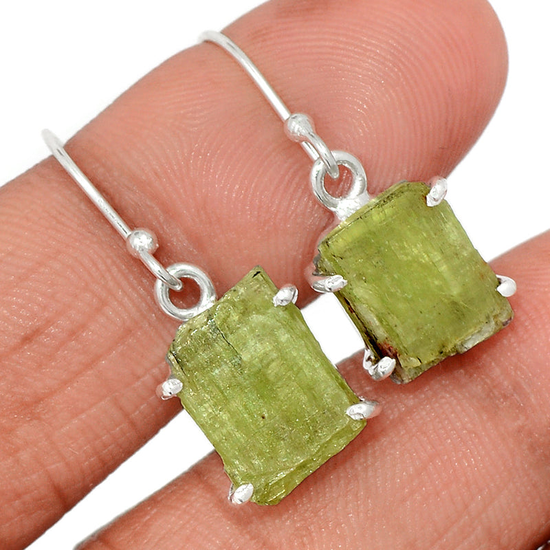 1.1" Claw - Green Kyanite Rough Earrings - GKRE214