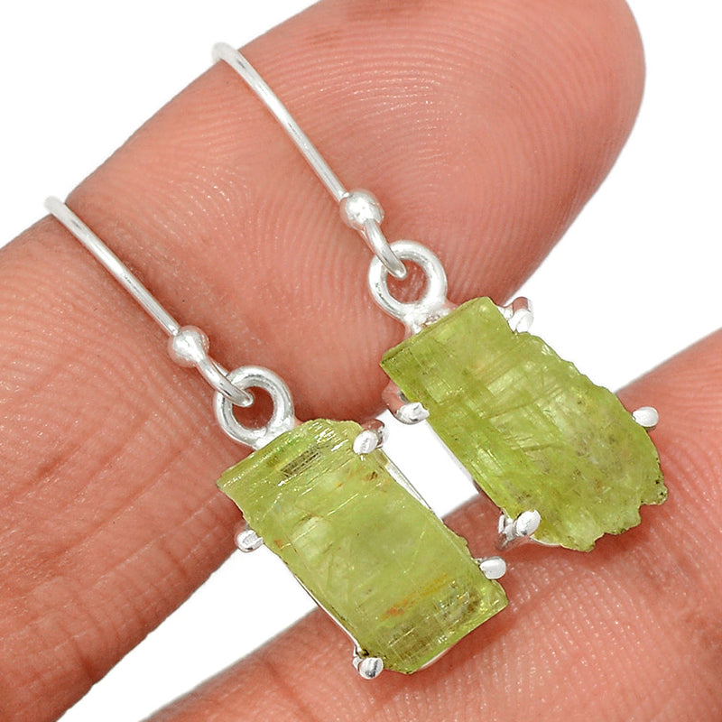 1.2" Claw - Green Kyanite Rough Earrings - GKRE225