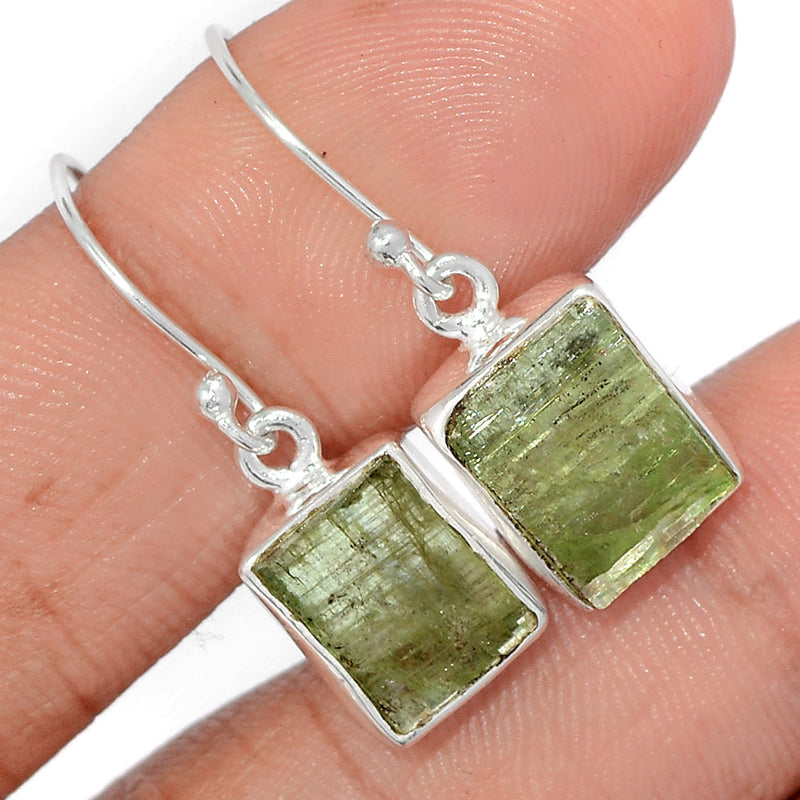 1.2" Green Kyanite Rough Earrings - GKRE237