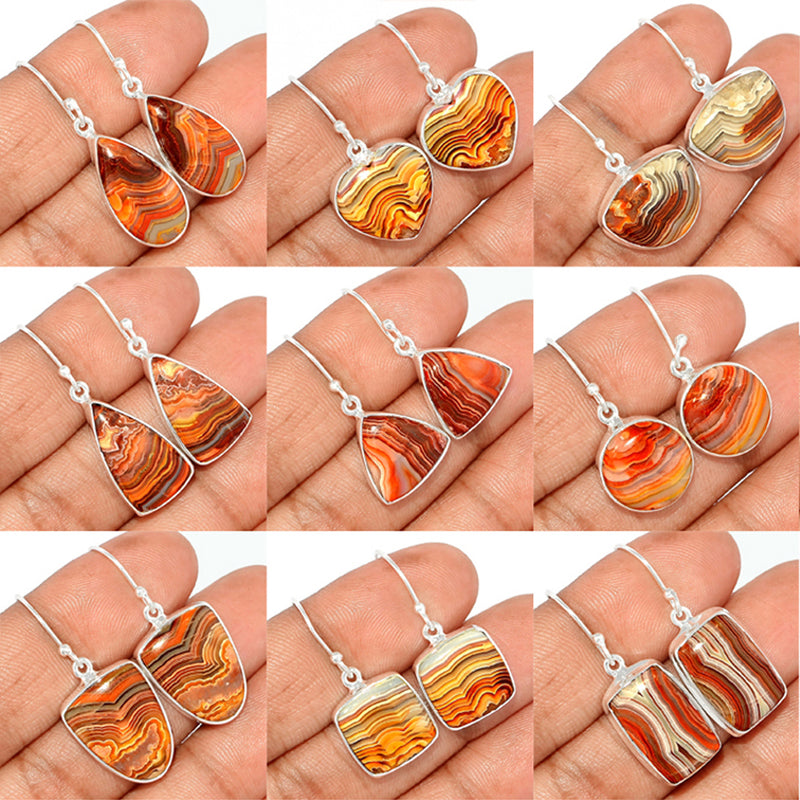 9 Pieces Mix Lot - Laguna Lace Agate Earrings - GLLAE1