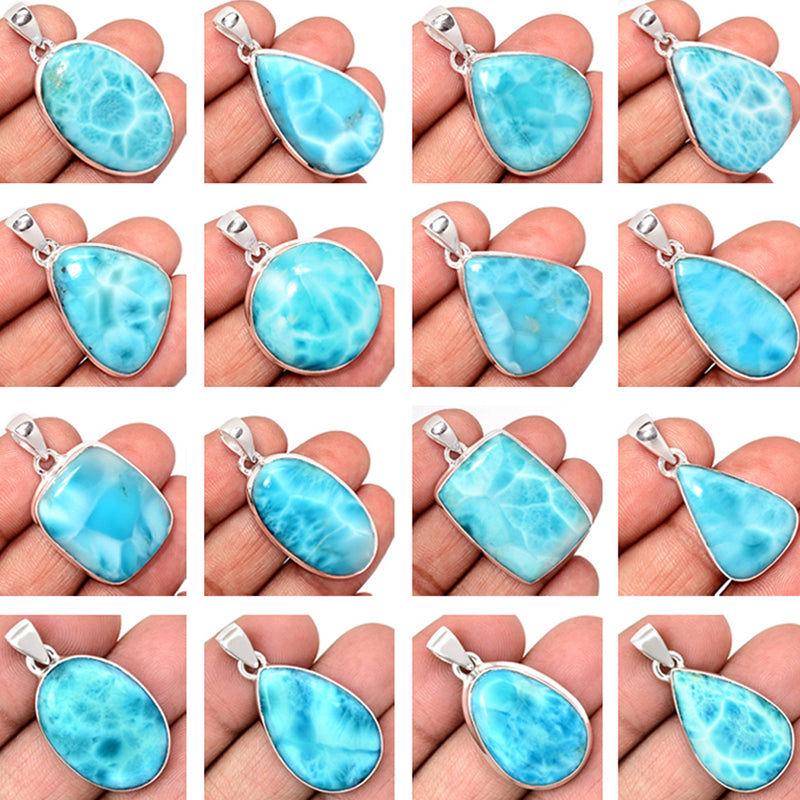 100 Grams Mix Lot - Larimar Pendants - GLRIP4