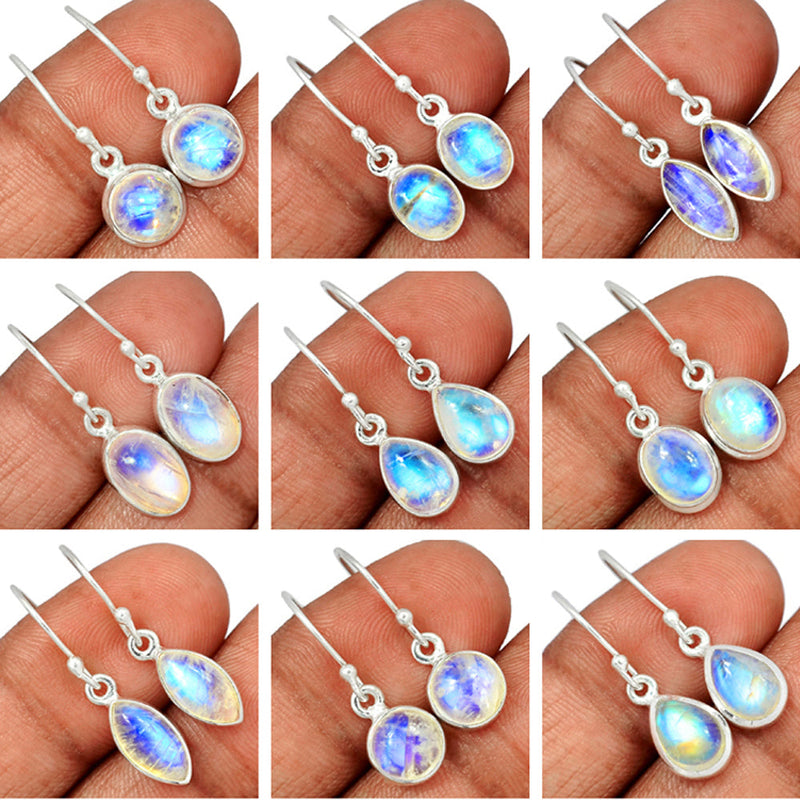 9 Pieces Mix Lot - Rainbow Moonstone Earrings - GMONE4