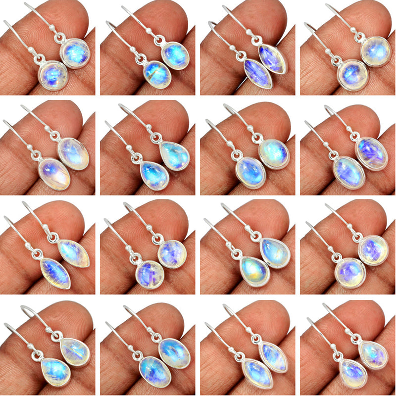 25 Pieces Mix Lot - Rainbow Moonstone Earrings - GMONE5