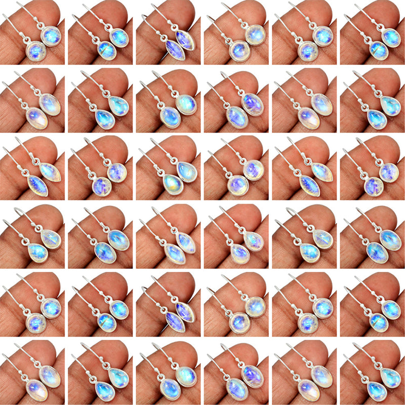 50 Pieces Mix Lot - Rainbow Moonstone Earrings - GMONE6