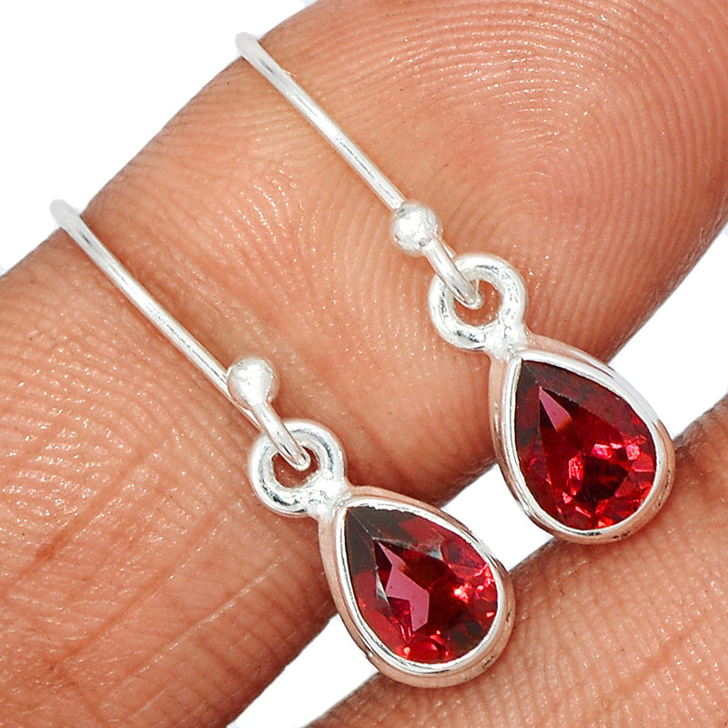 1" Garnet Faceted Earrings - GNFE723