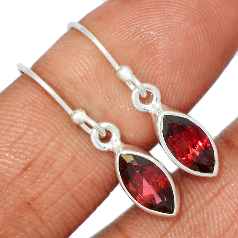 1.1" Garnet Faceted Earrings - GNFE746