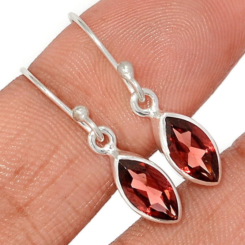 1.1" Garnet Faceted Earrings - GNFE772