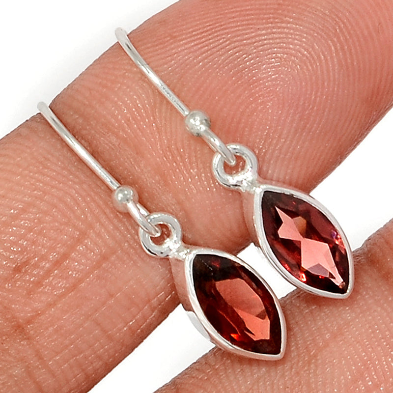 1.1" Garnet Faceted Earrings - GNFE774