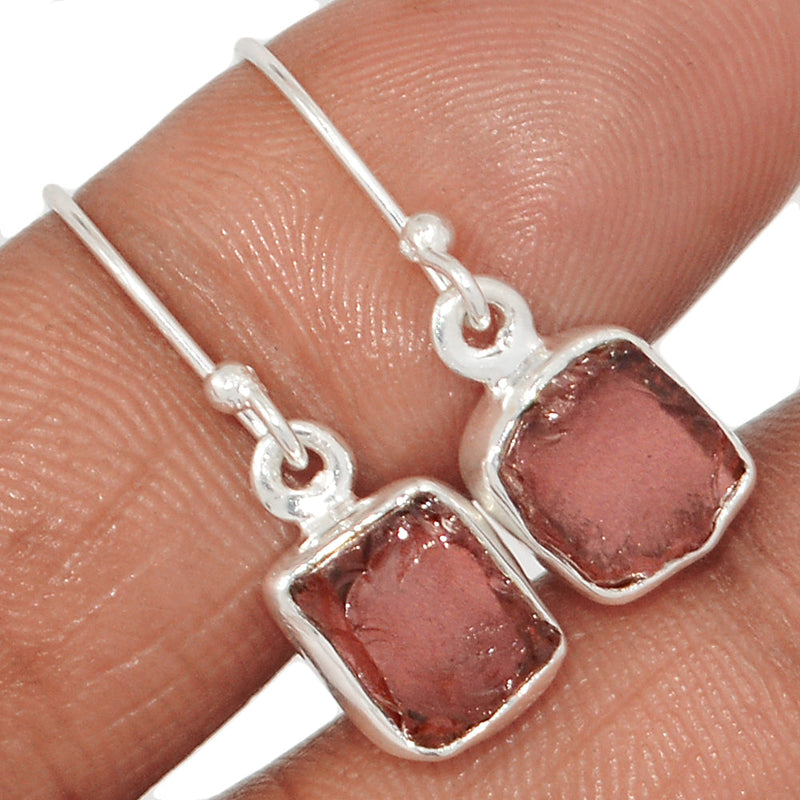 1.1" Garnet Rough Earrings - GNRE20