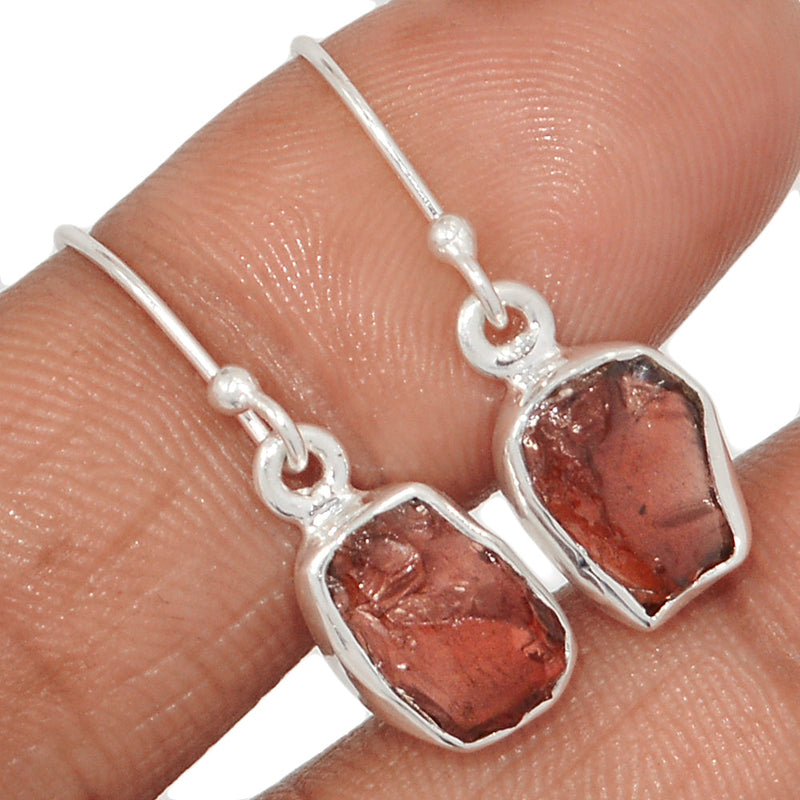 1.1" Garnet Rough Earrings - GNRE27