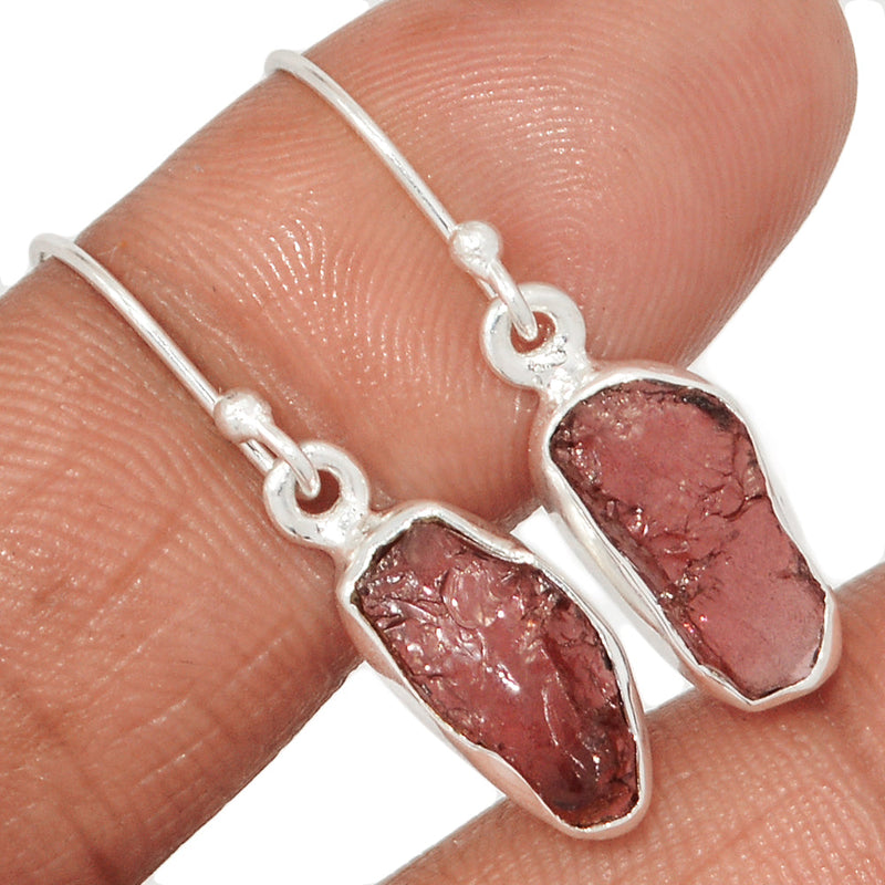 1.2" Garnet Rough Earrings - GNRE42