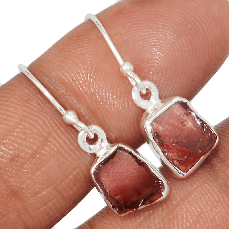 1.1" Garnet Rough Earrings - GNRE7