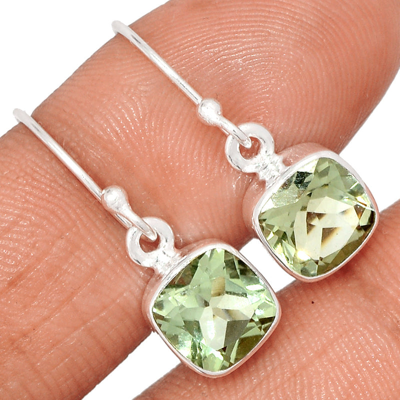 1" Green Amethyst Earrings - GRAE805