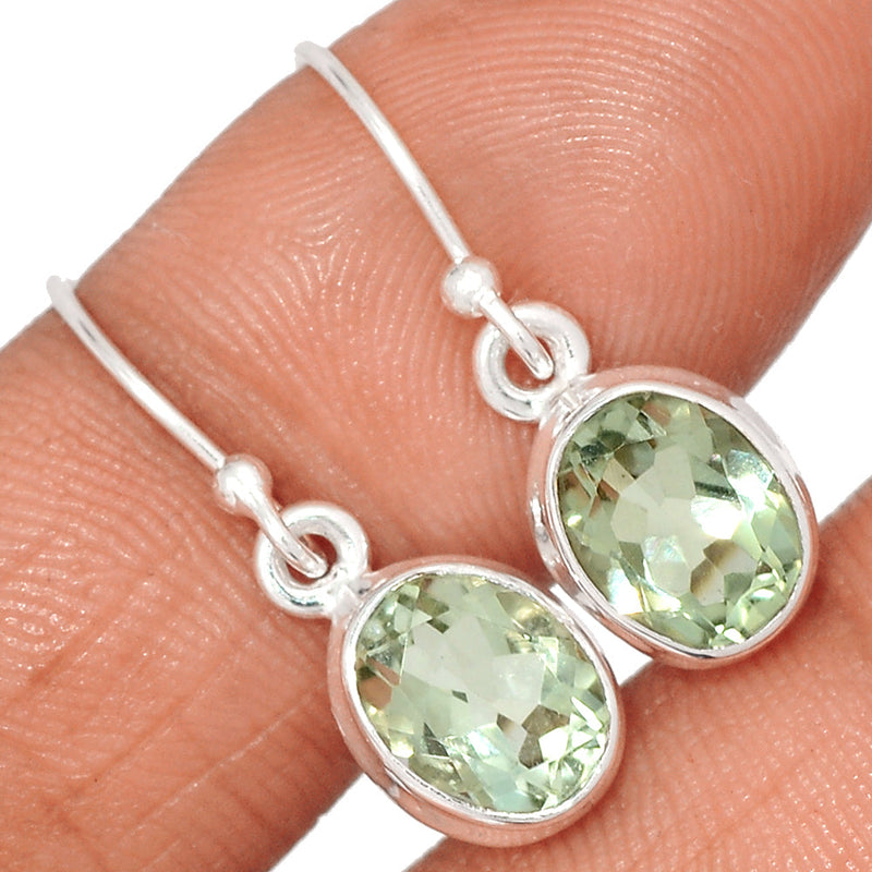 1.1" Green Amethyst Earrings - GRAE812