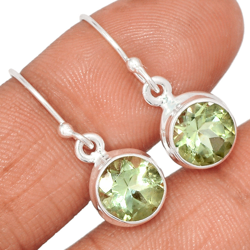 1" Green Amethyst Earrings - GRAE822