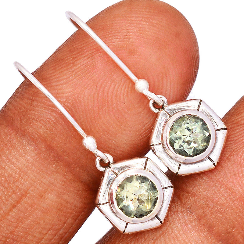 1.1" Green Amethyst Earrings - GRAE830