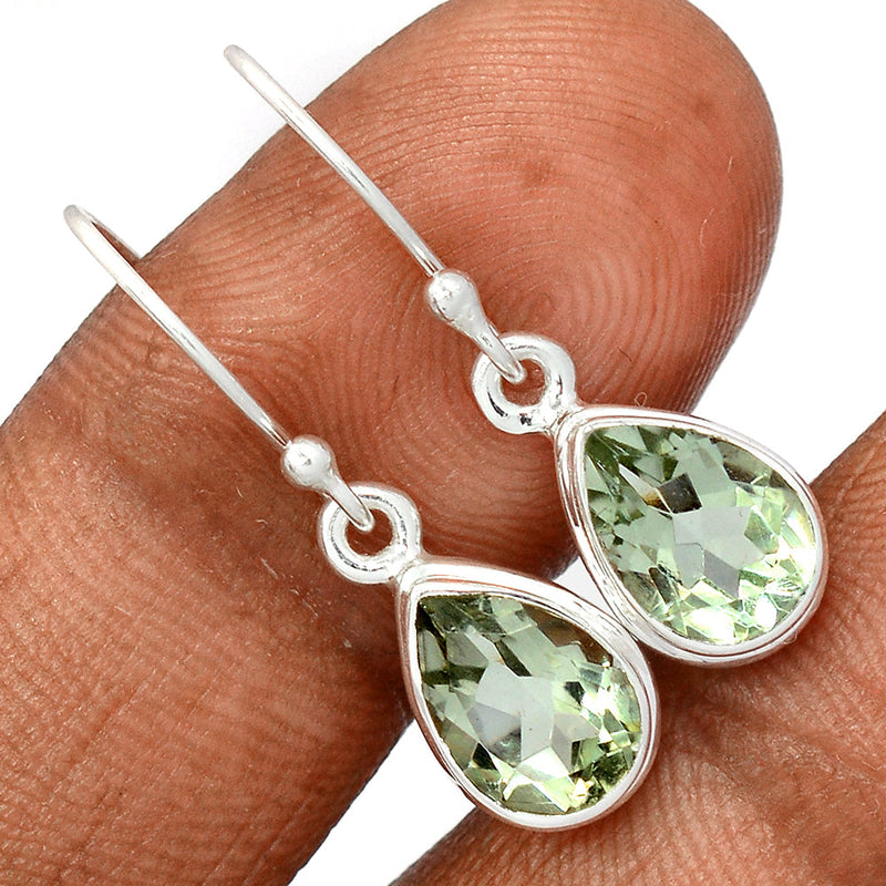 1.1" Green Amethyst Earrings - GRAE834