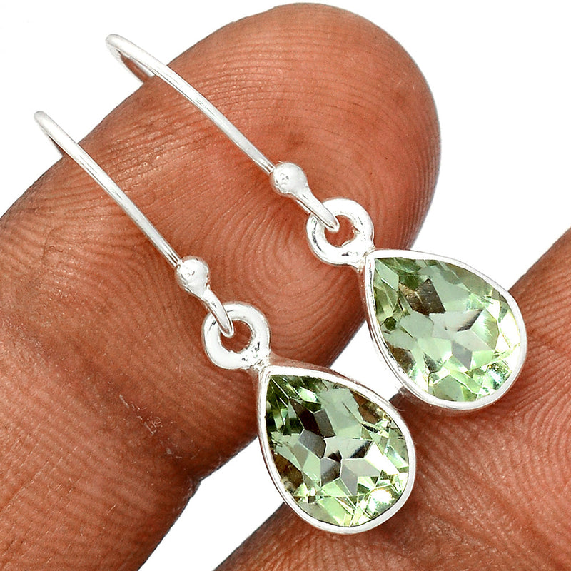 1.1" Green Amethyst Earrings - GRAE844