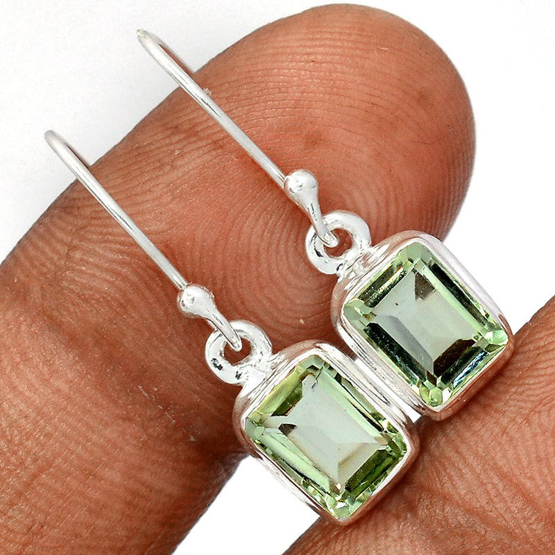 1.1" Green Amethyst Earrings - GRAE845