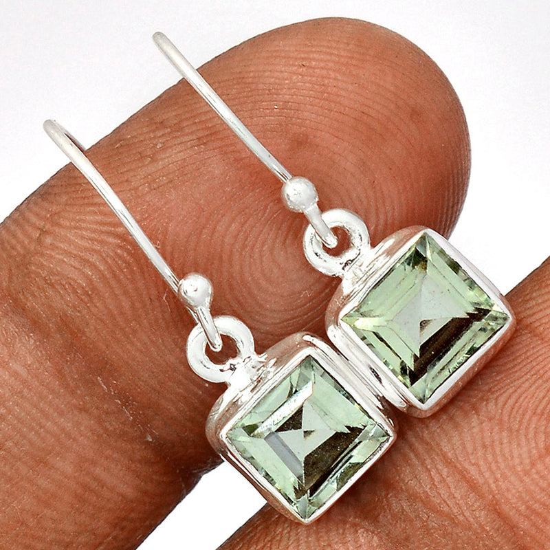 1" Green Amethyst Earrings - GRAE853