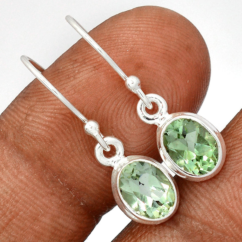 1.1" Green Amethyst Earrings - GRAE856