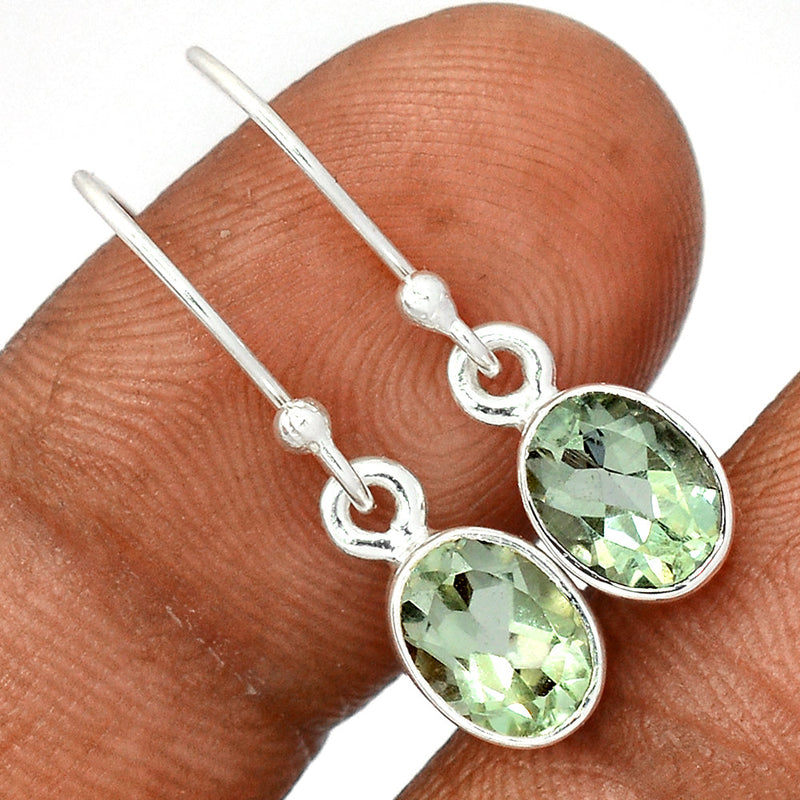 1.1" Green Amethyst Earrings - GRAE864