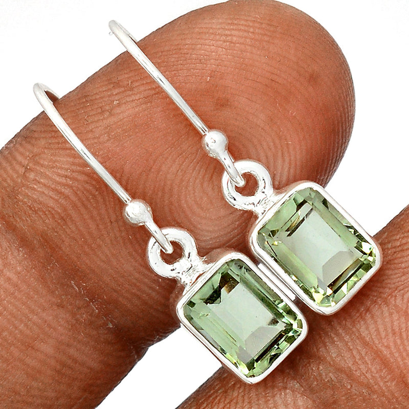 1.1" Green Amethyst Earrings - GRAE866