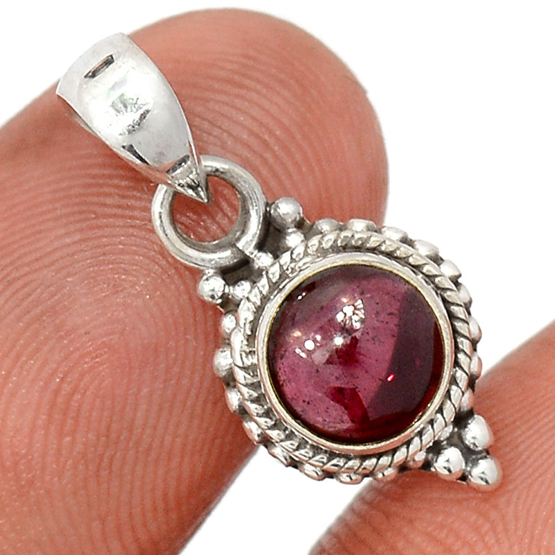 1" Fine Filigree - Garnet Cabochon Pendants - GRCP416