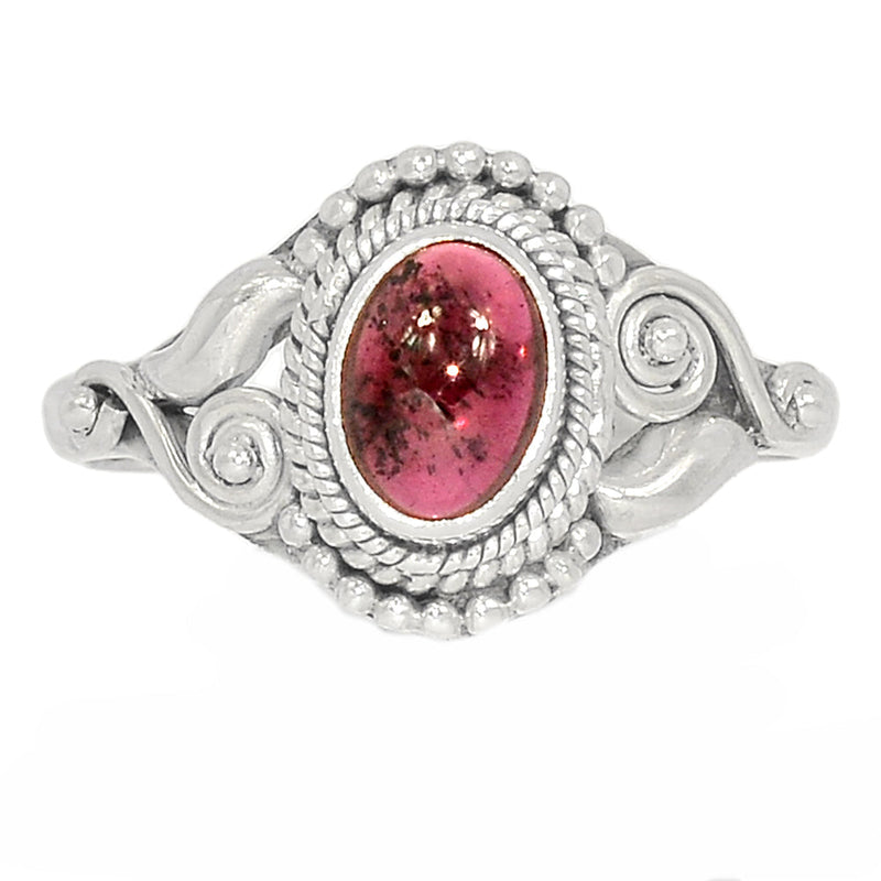 Small Filigree - Garnet Cabochon Ring - GRCR945