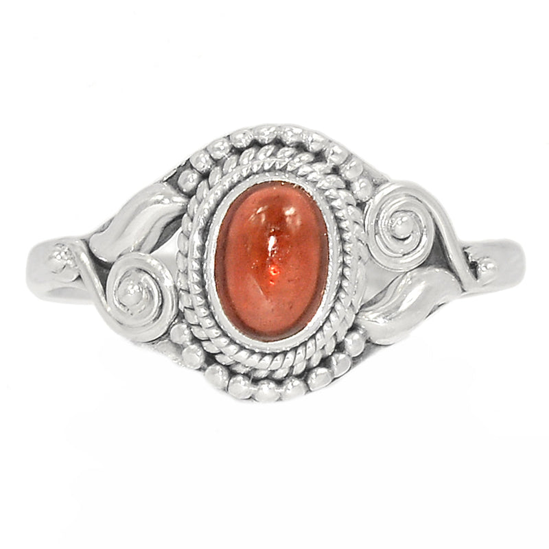 Small Filigree - Garnet Cabochon Ring - GRCR946