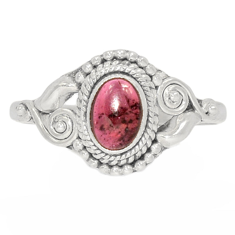 Small Filigree - Garnet Cabochon Ring - GRCR947