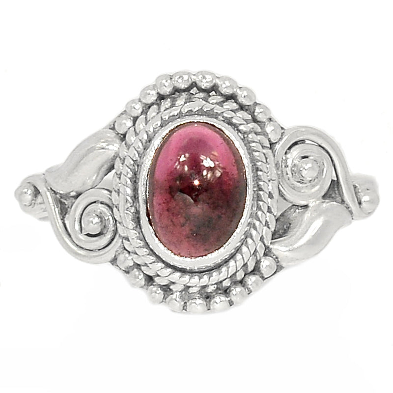 Small Filigree - Garnet Cabochon Ring - GRCR948