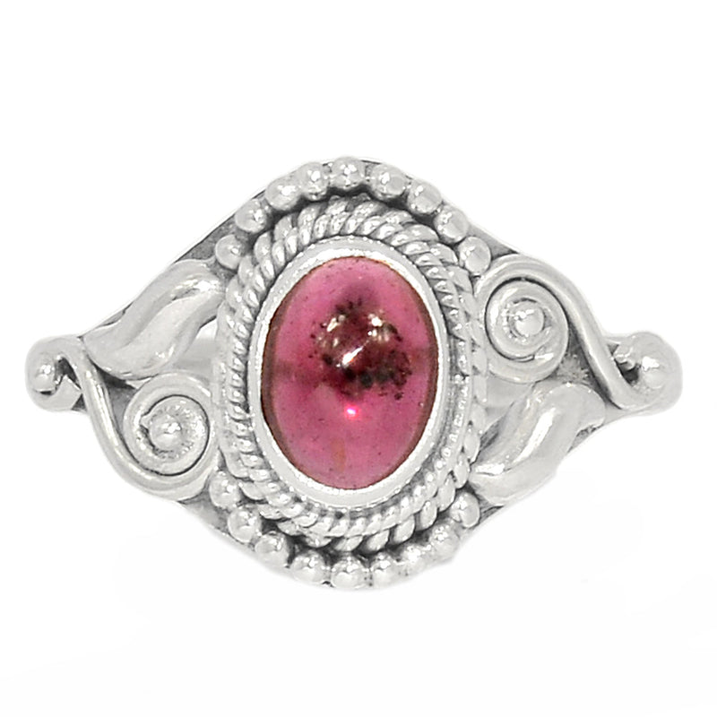 Small Filigree - Garnet Cabochon Ring - GRCR949