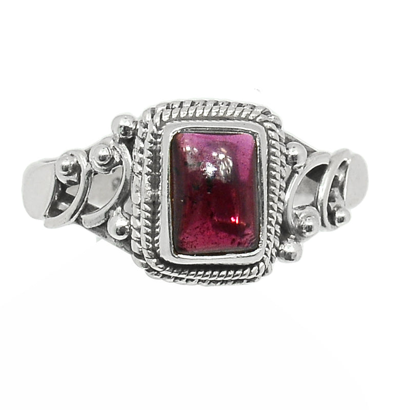 Small Filigree - Garnet Cabochon Ring - GRCR951