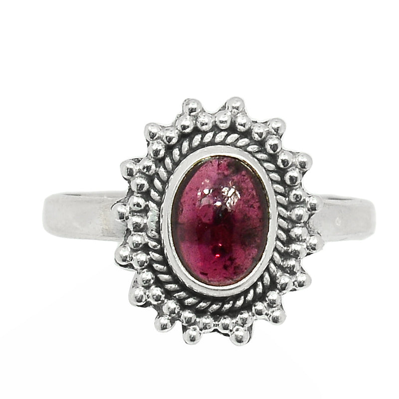 Small Filigree - Garnet Cabochon Ring - GRCR952