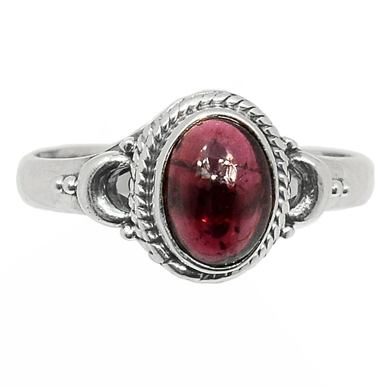 Small Filigree - Garnet Cabochon Ring - GRCR954