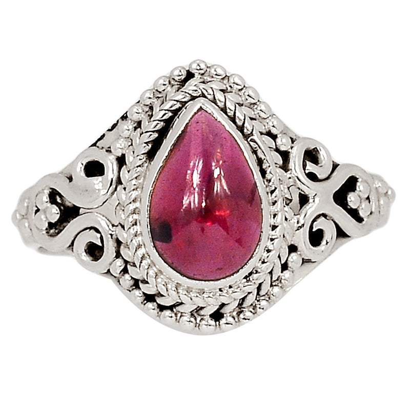 Small Filigree - Garnet Cabochon Ring - GRCR958