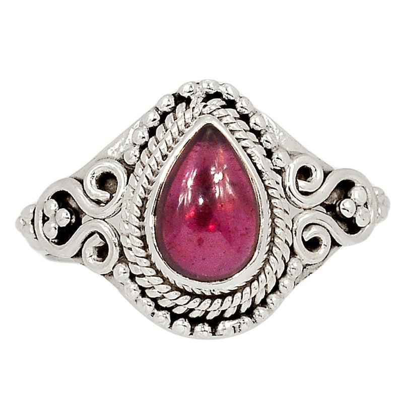 Small Filigree - Garnet Cabochon Ring - GRCR960