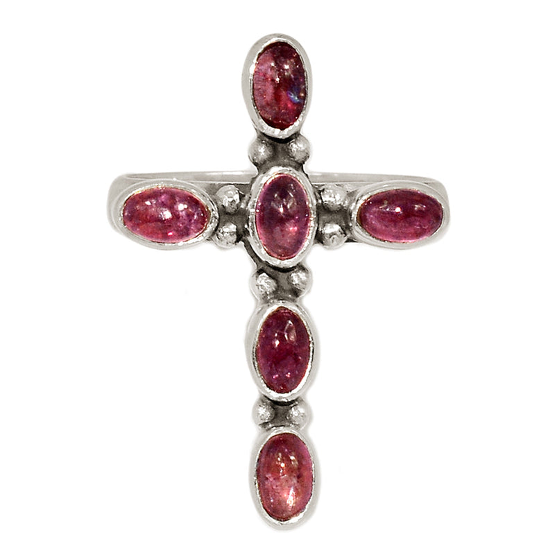 Cross - Garnet Cabochon Ring - GRCR962