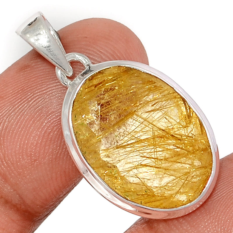 1.3" Golden Rutile Faceted Pendants - GRFP506