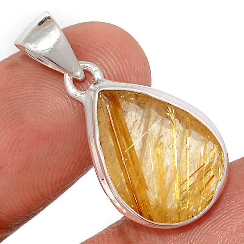 1.2" Golden Rutile Faceted Pendants - GRFP507