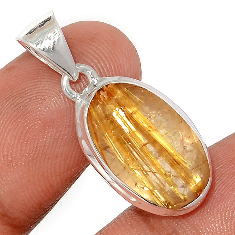 1.2" Golden Rutile Faceted Pendants - GRFP515