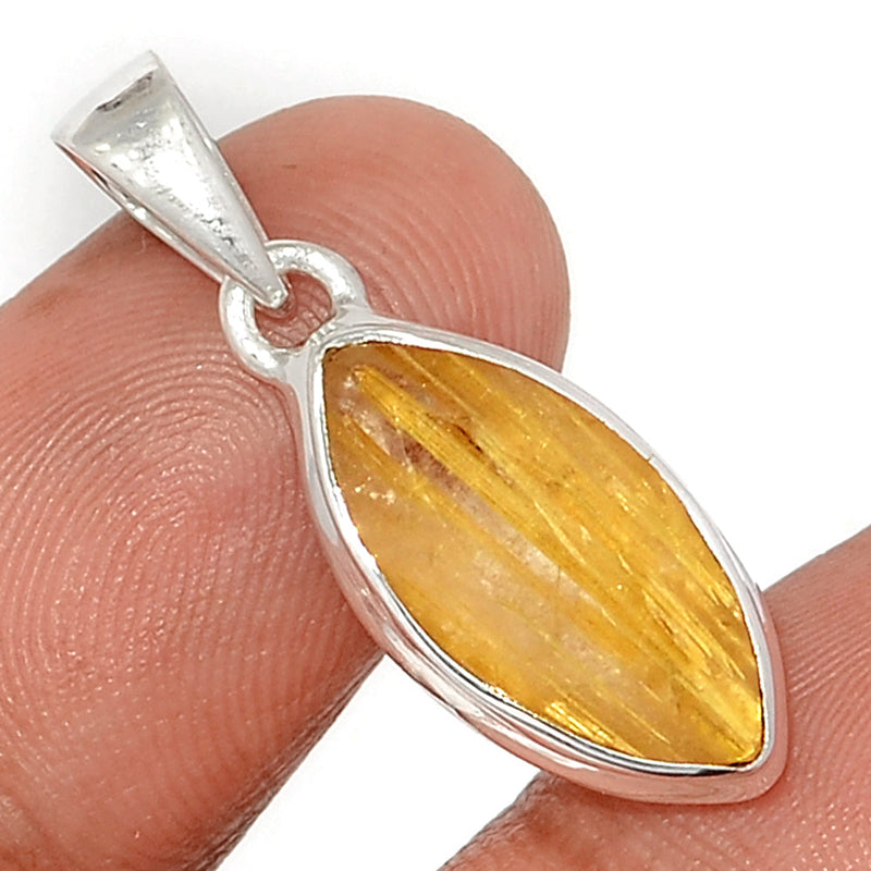 1.2" Golden Rutile Faceted Pendants - GRFP521