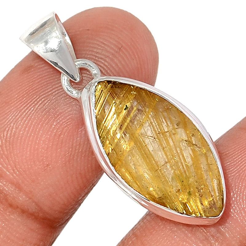 1.3" Golden Rutile Faceted Pendants - GRFP531