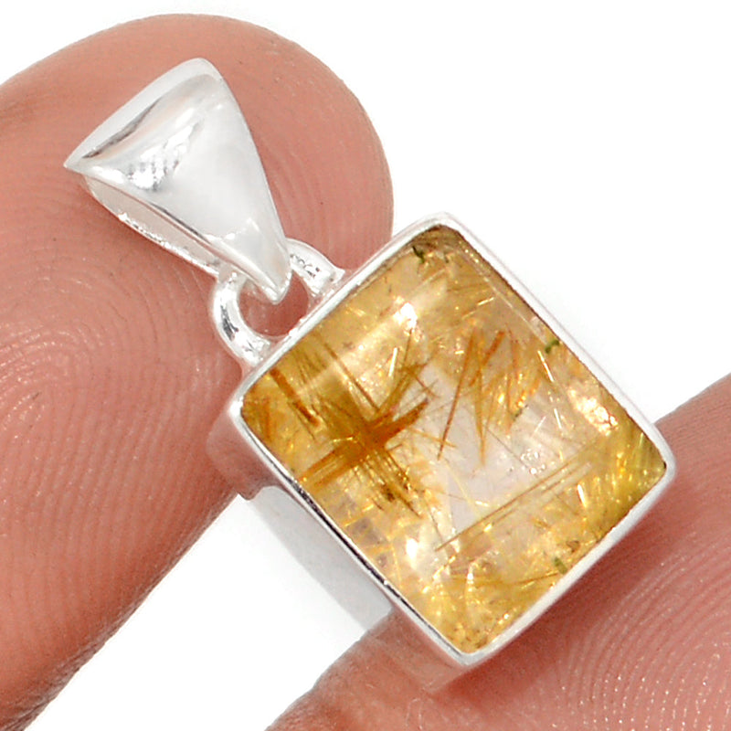 0.8" Golden Rutile Faceted Pendants - GRFP566